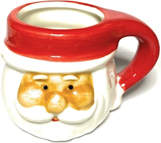vintage santa mugs - A Santa Claus Ceramic Coffee Cup on a white background