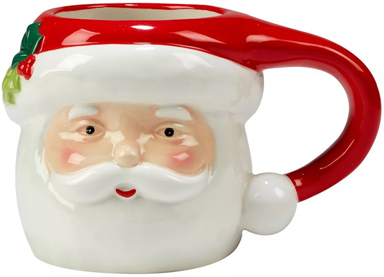 vintage santa mugs - A Certified International Holiday Magic Santa 3D Mug on a white background