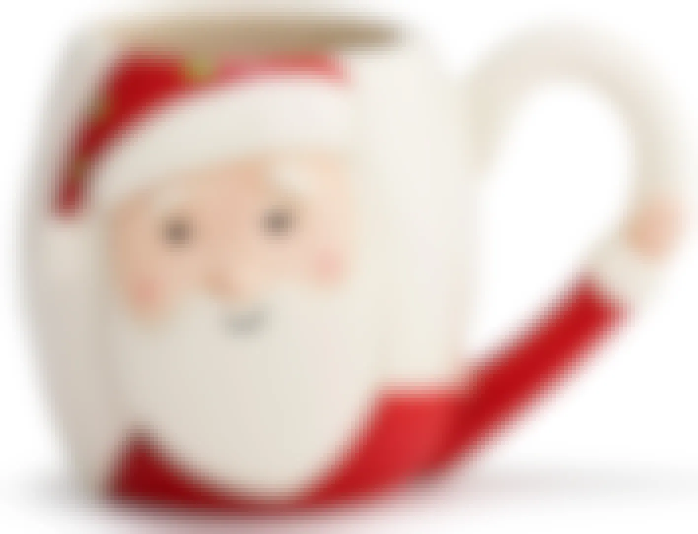 vintage santa mugs - A Santa Polka Dot Hat Ceramic Mug on a white background