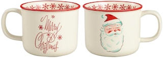 vintage santa mugs - A Retro Santa Merry Christmas Mug Set on a white background