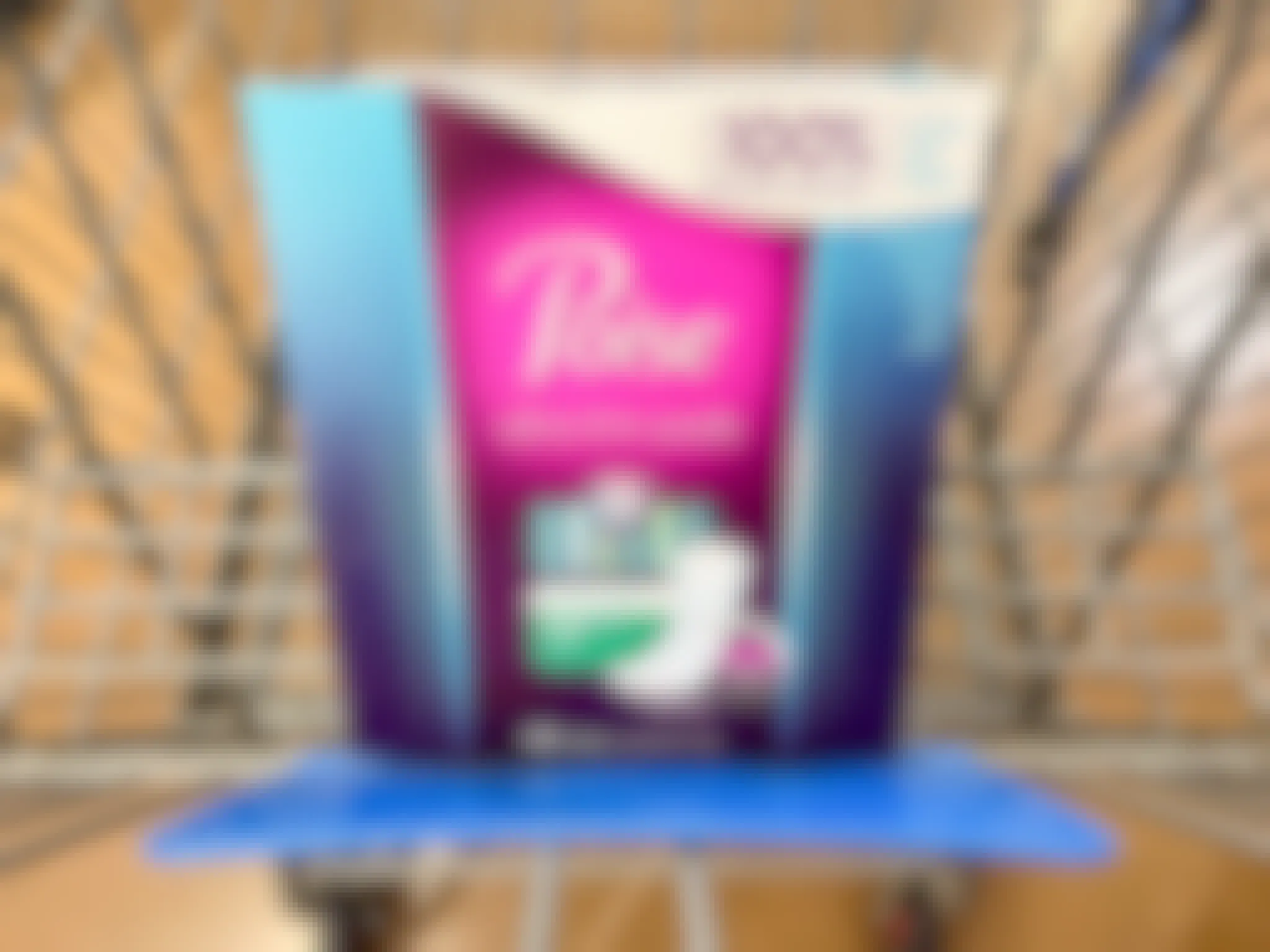 poise ultra thin pads in a walmart cart