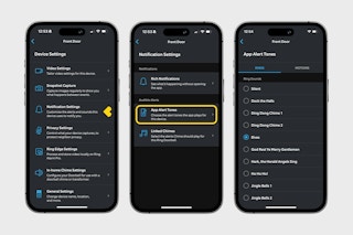 phones showing steps how to change your Ring doorbell notification sound