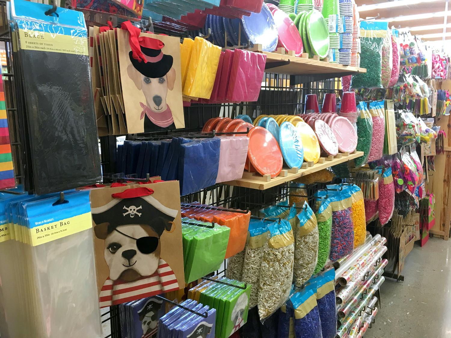 world market party supplies on store shelf