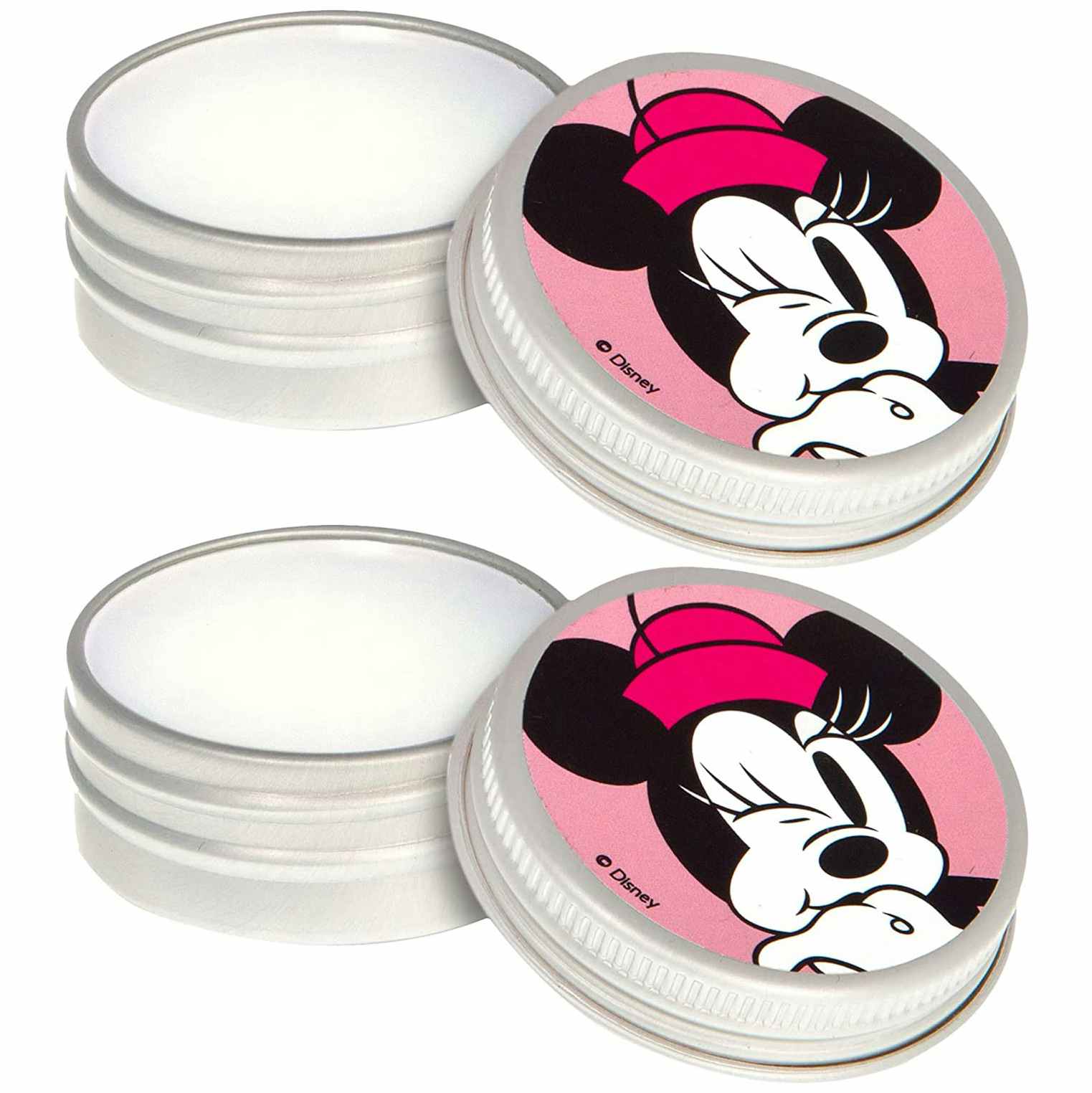 secret santa gifts - Some Minnie Mouse lip balms on a white background