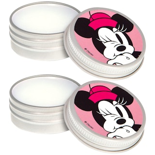 secret santa gifts - Some Minnie Mouse lip balms on a white background
