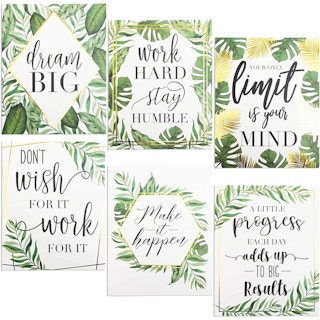 some posters with supportive sayings on them