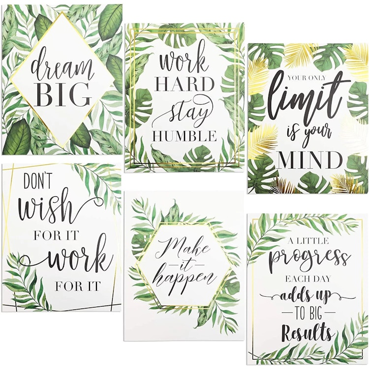some posters with supportive sayings on them