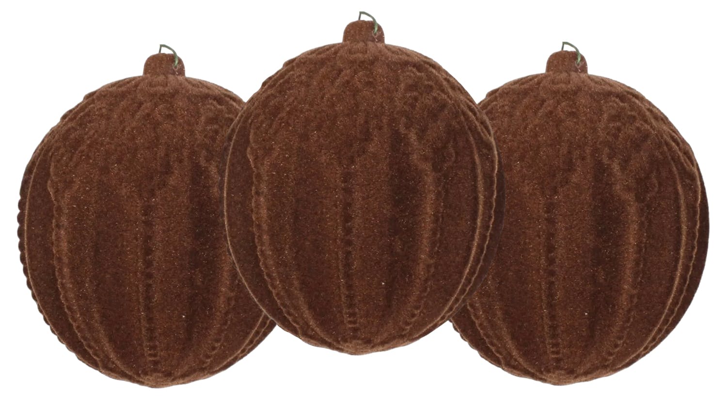 Brown Flocked Ball Ornament