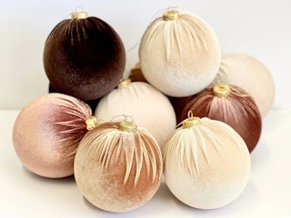 12-Piece Brown Shades Christmas Balls and Bow Set