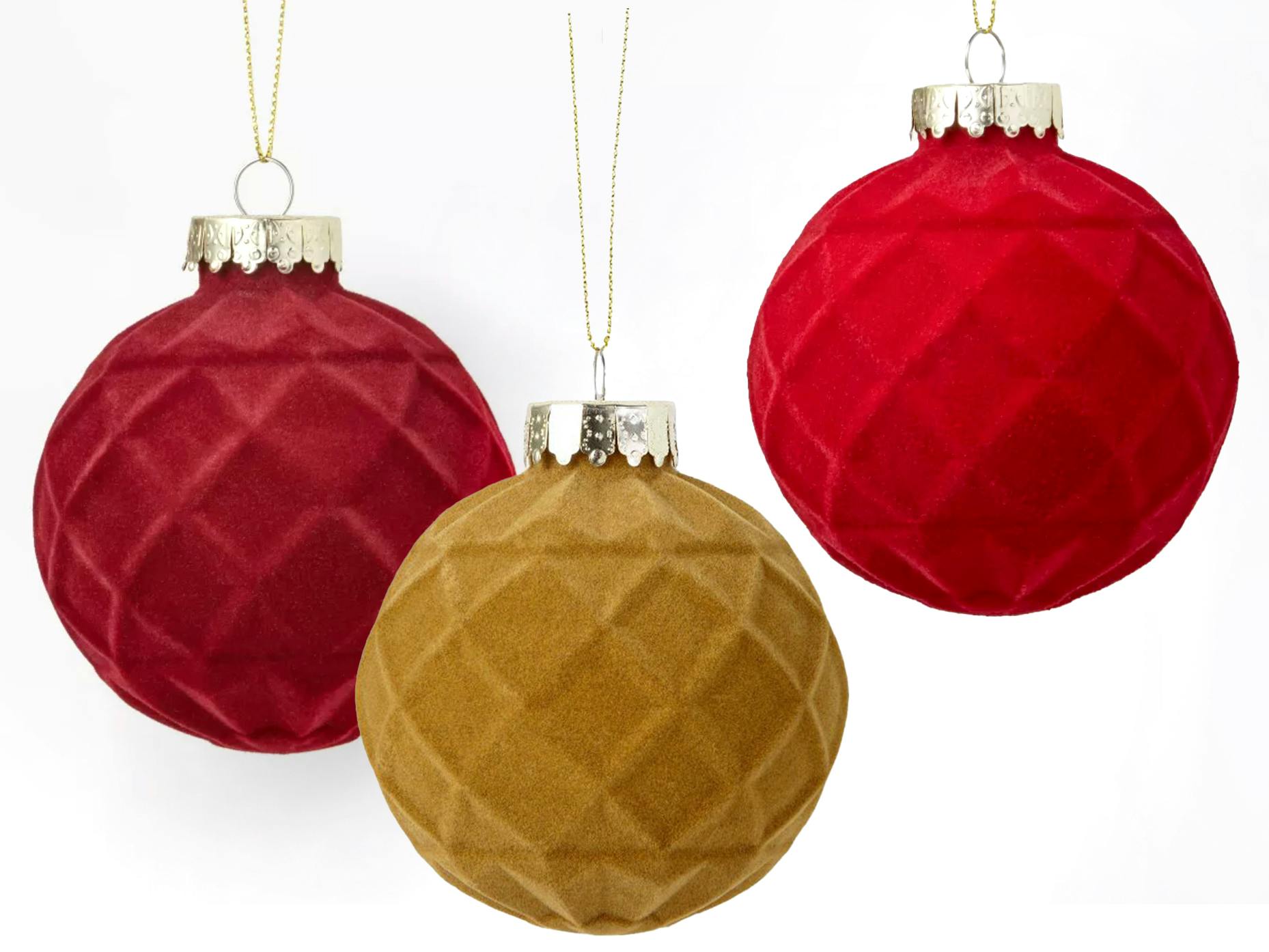 Studio online mcgee large velvet ornaments red