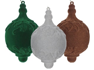 Flocked Drop Finial Christmas Ornament