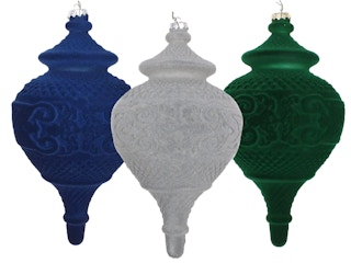 Flocked Finial Ornaments