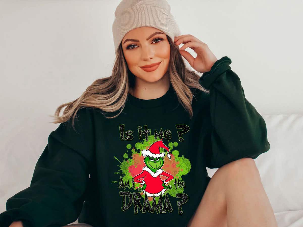 Ugly Christmas Grinch sweater at Etsy