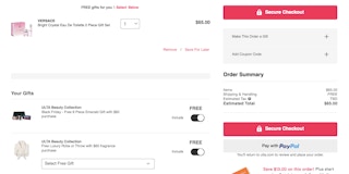 ulta cart screen shot free gifts image