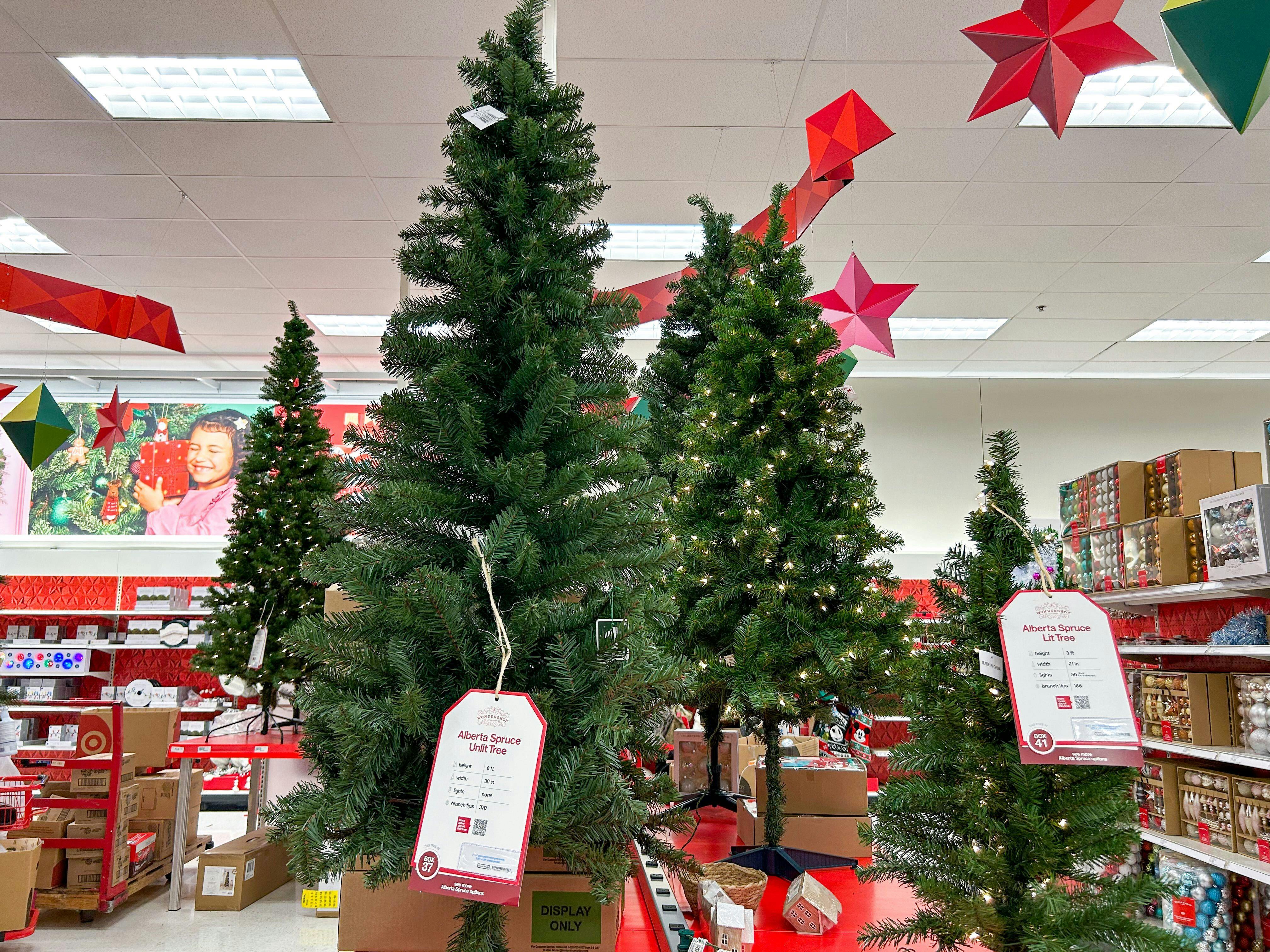 Wondershop 7.5-Foot Pre-Lit Artificial Christmas Tree, Just ...