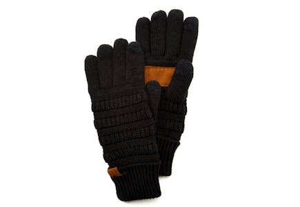 Black Knit Gloves