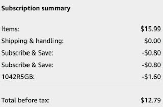 A screenshot of the total