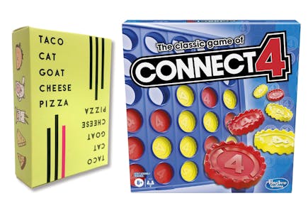 2 Connect 4 & Taco Cat Goat Cheese Pizza