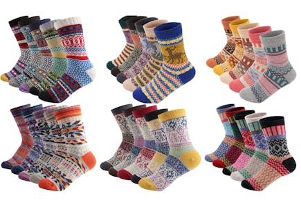 5-Pack Winter Socks