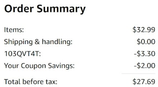 An Amazon order summary ending in $27.69.