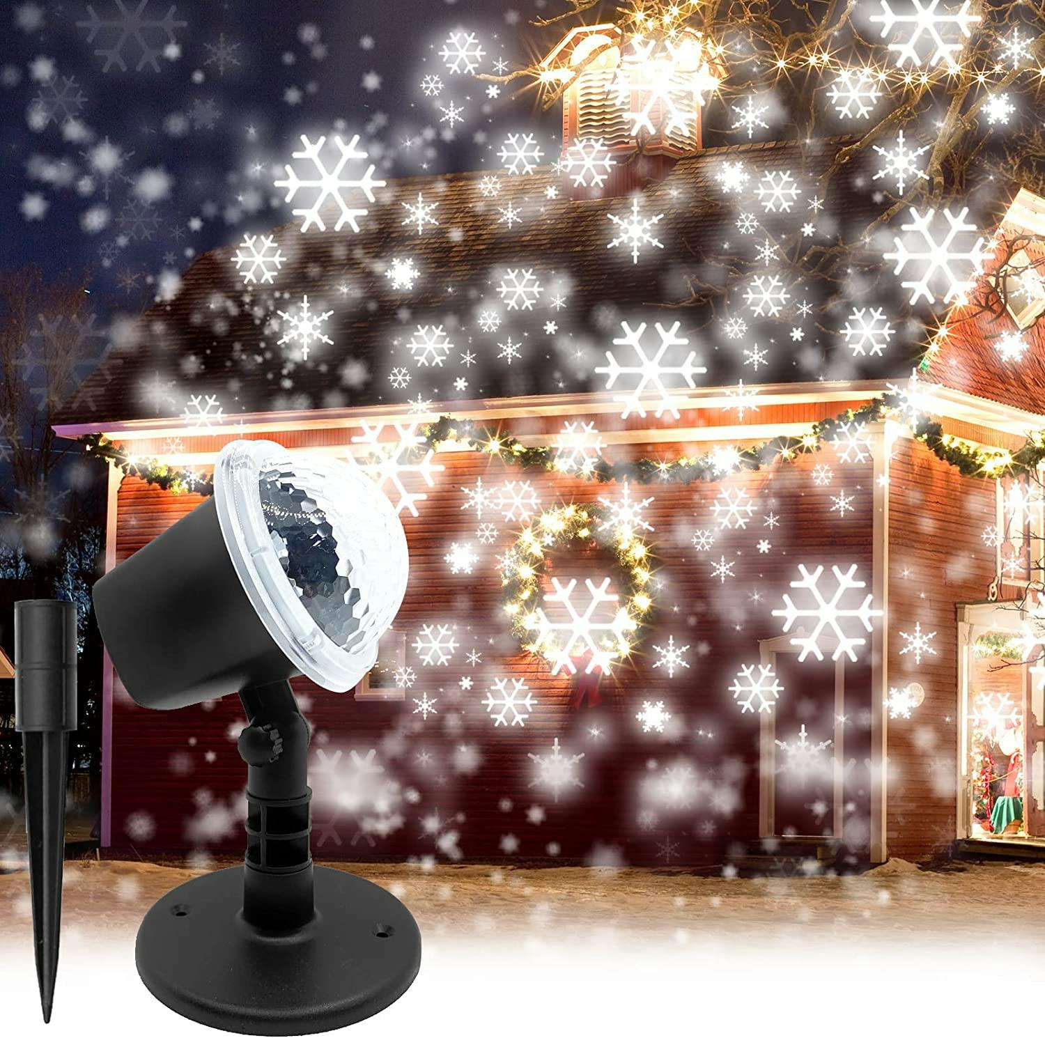 christmas snowflake projector light