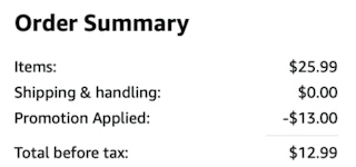 A screenshot of the total