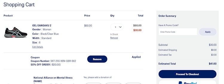 Asics shoes for 50% off with the Asics healthcare discount.