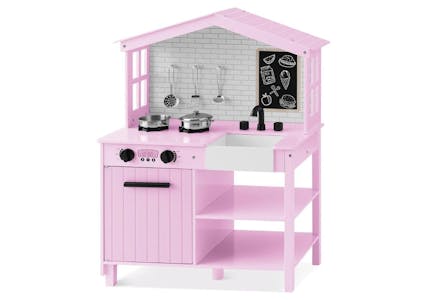 Kids' Farmhouse Pink Play Kitchen