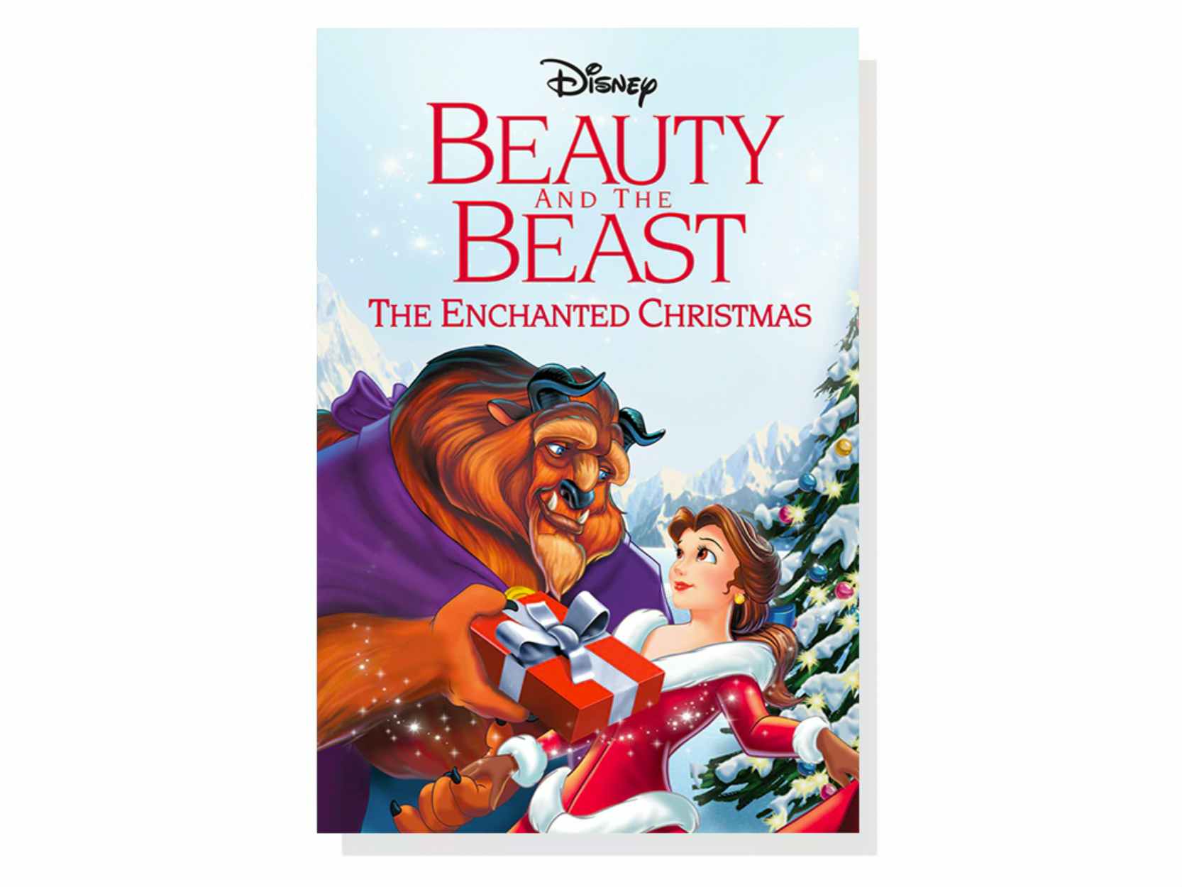 Movie poster for Beauty and the Beast Christmas, one of the best Christmas movies on Disney Plus.