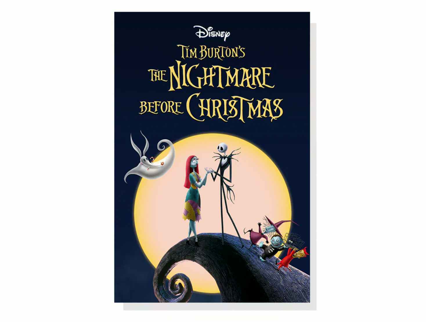 Movie poster for The Nightmare Before Christmas, one of the best Christmas movies on Disney Plus.
