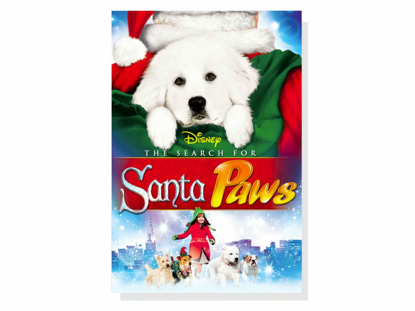 Movie poster for The Search for Santa Paws, one of the best Christmas movies on Disney Plus.