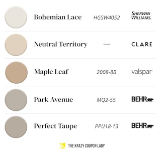 best taupe interior paint colors
