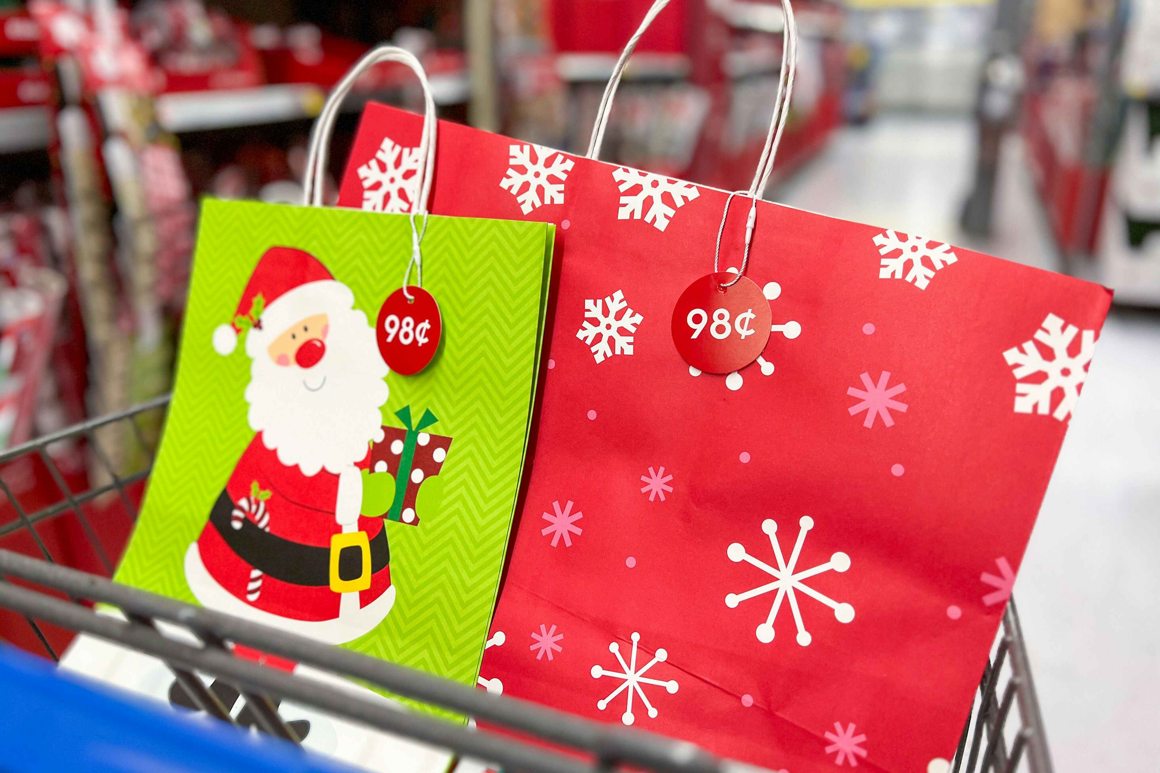 holiday gift bags at Walmart