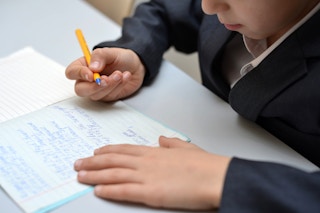 Child writing a letter