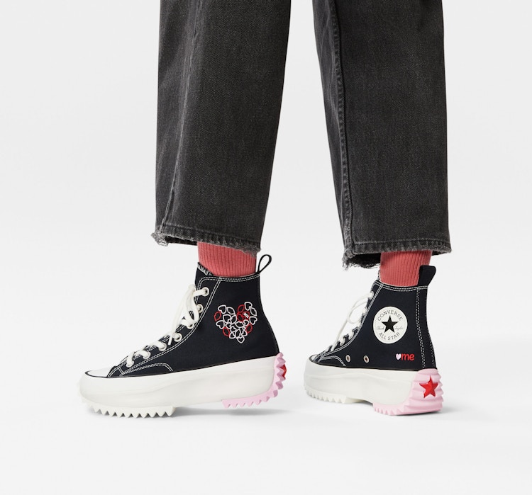 Person Wearing the Run Star Hike Platform Converse Shoe