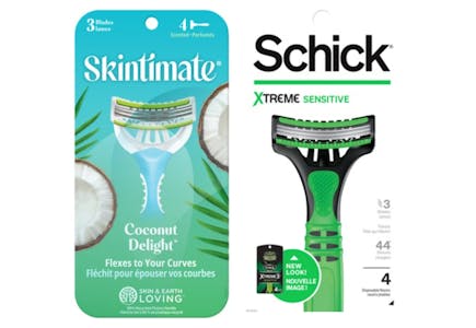 3 Packs of Schick or Skintimate Disposable Razors