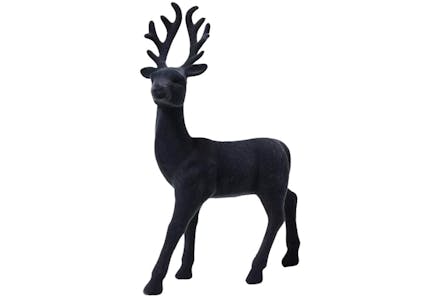  Flocked Deer Decorative Figurine