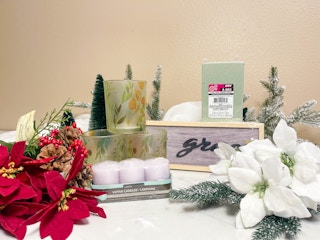 supplies to make a diy centerpiece on a table