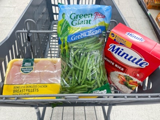 food in a shopping cart
