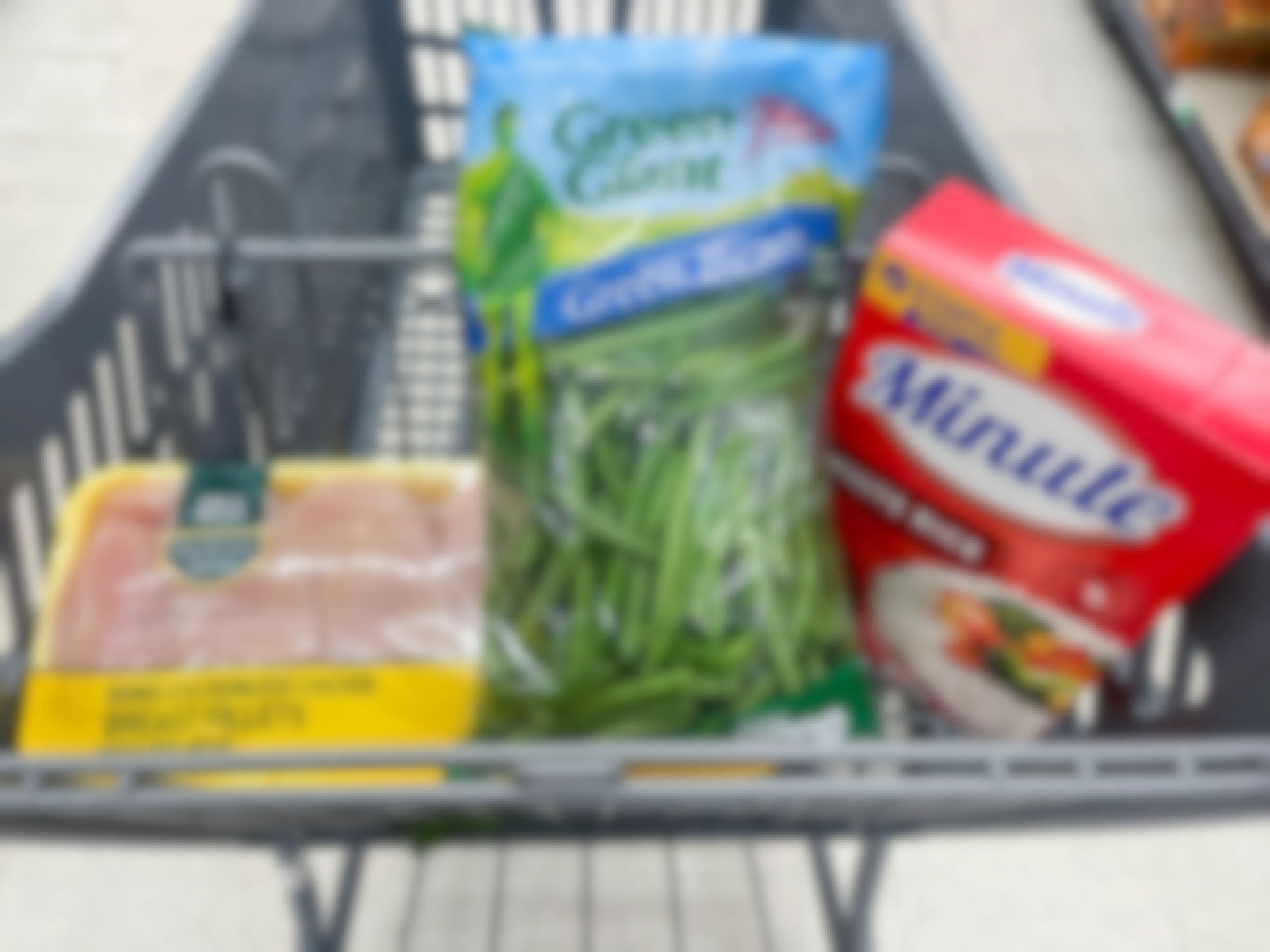 food in a shopping cart 