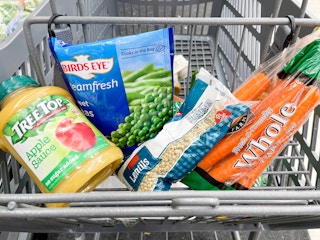 food in a shopping cart