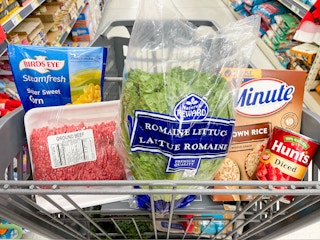 food in a shopping cart