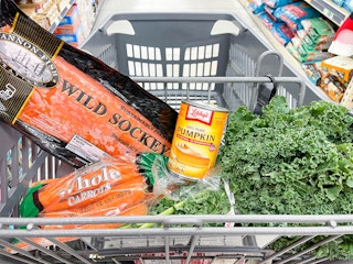 food in a shopping cart