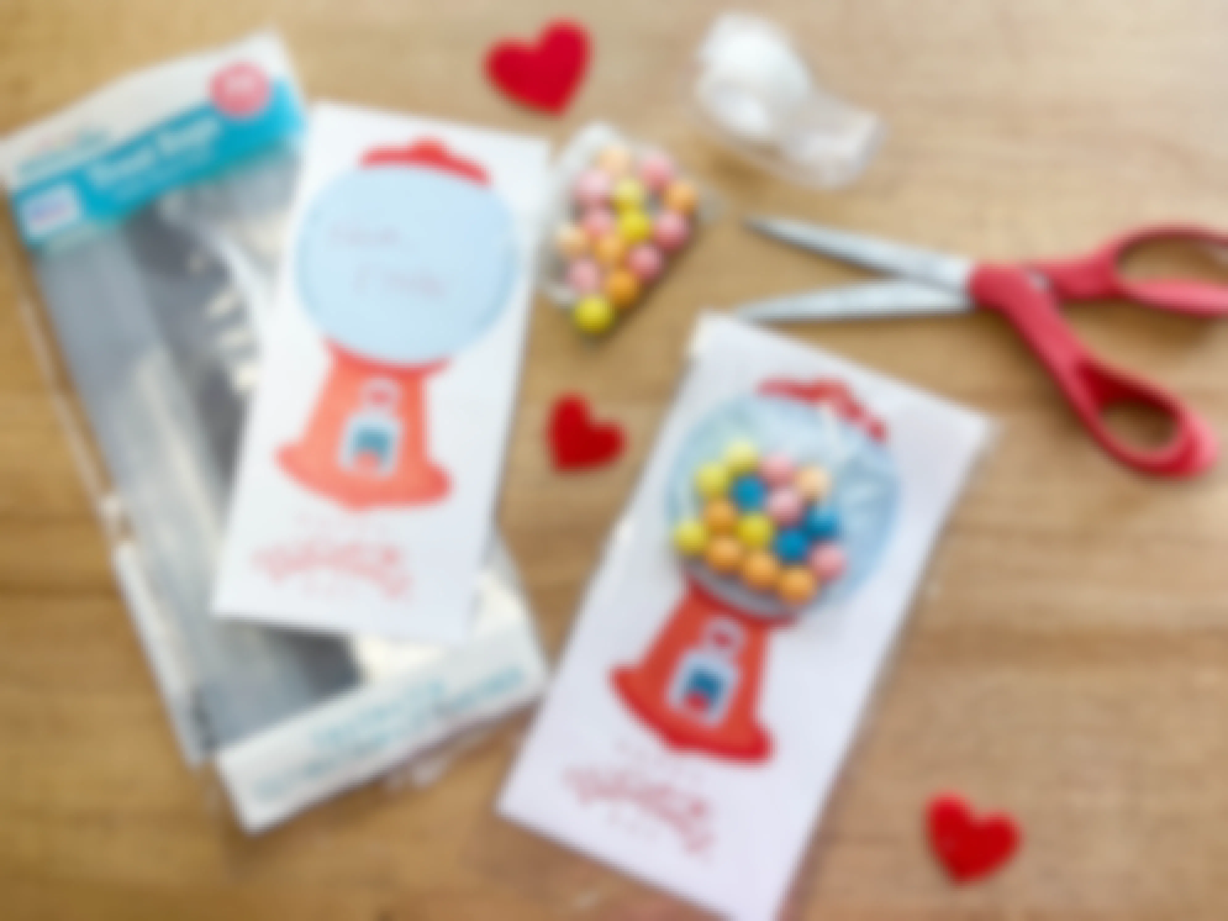diy valentines made from gumballs 
