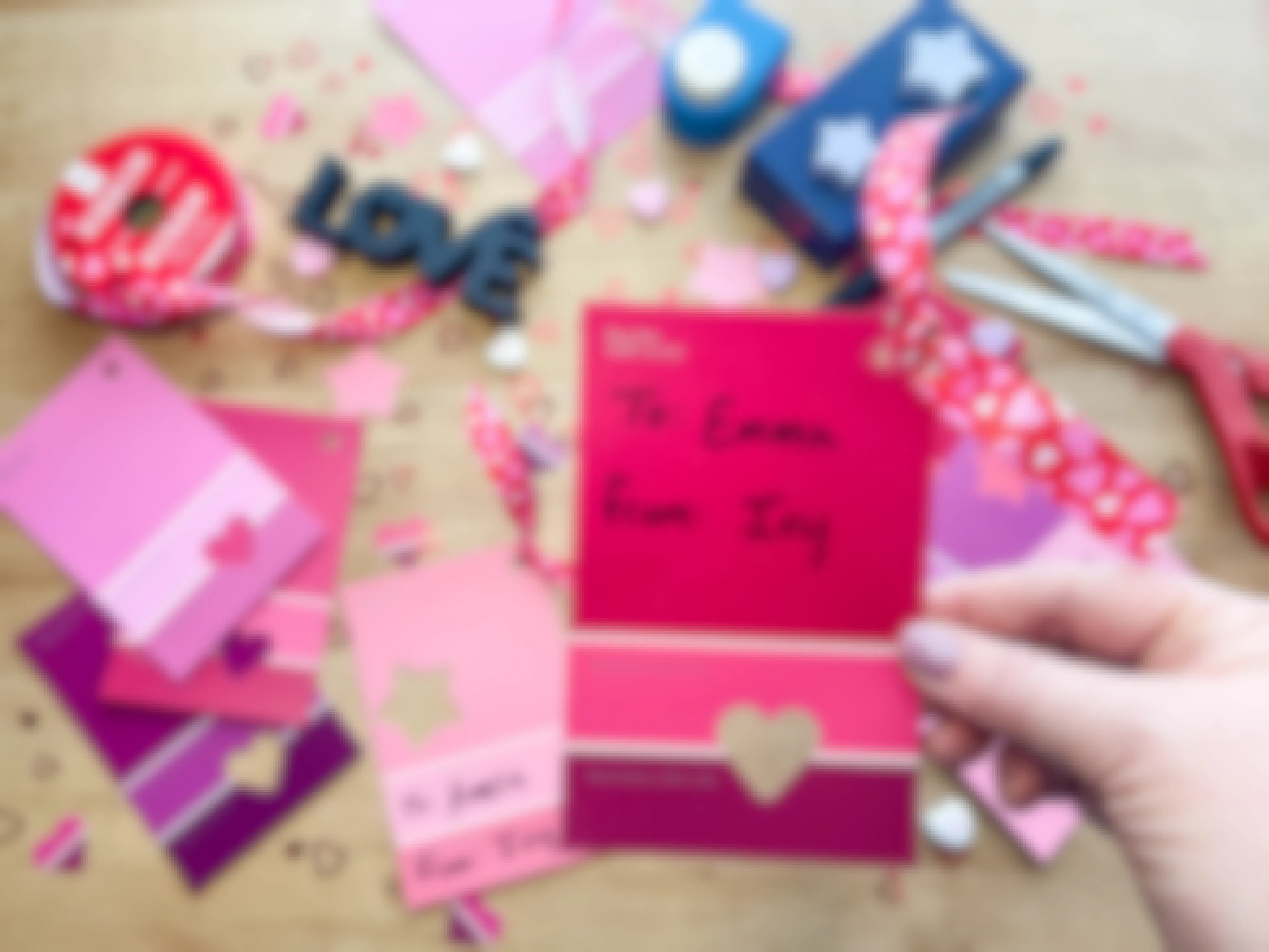 diy valentine made from paint swatches 