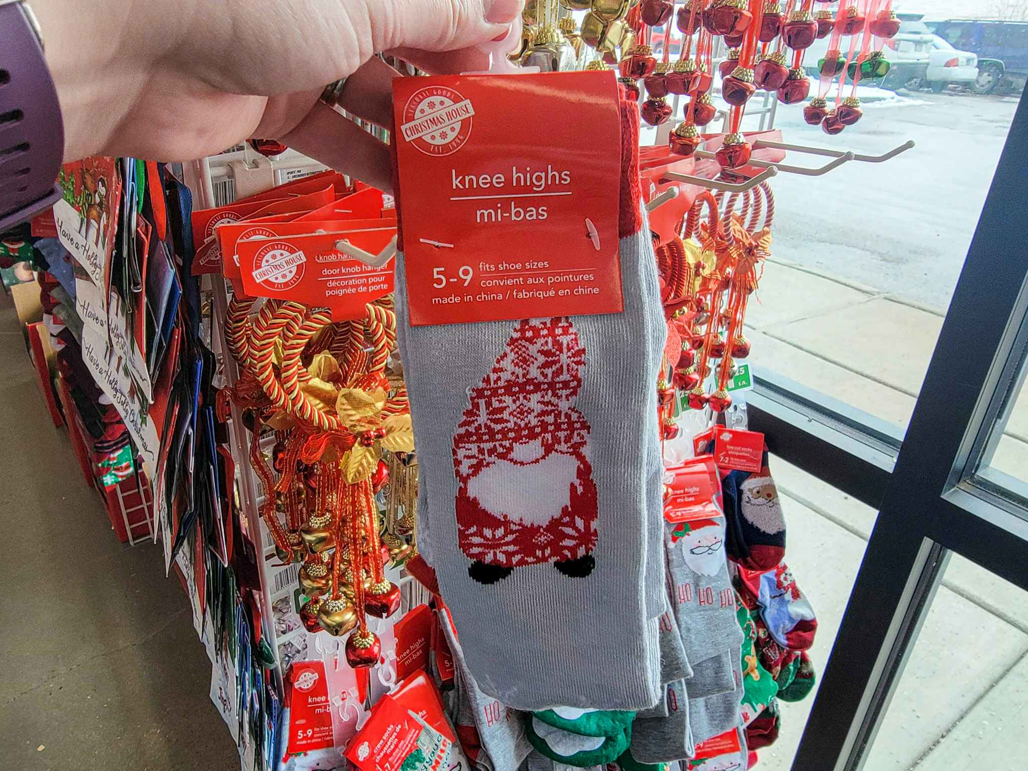 gnome christmas socks