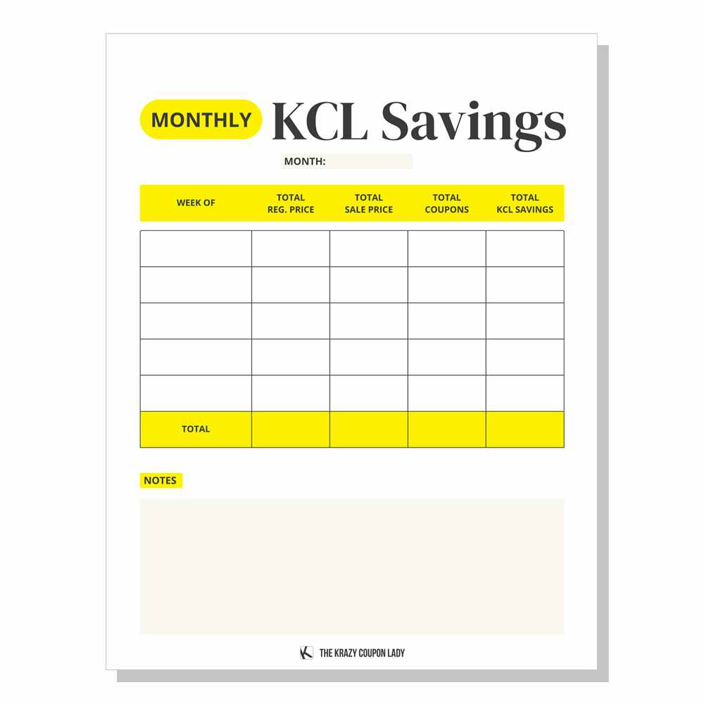 free printable for monthly kcl savings tracker