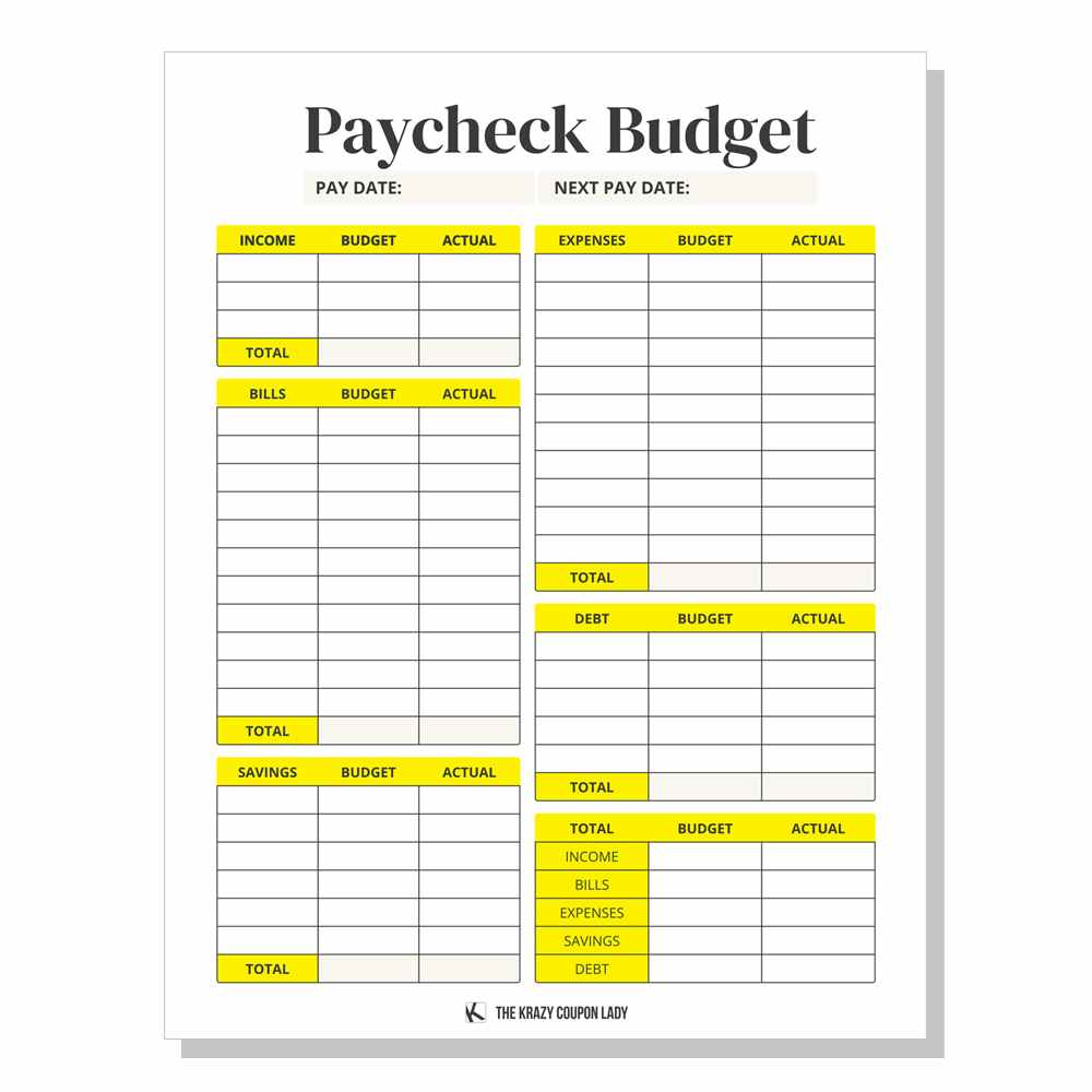 free printable for paycheck budget