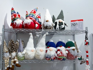christmas gnomes on display