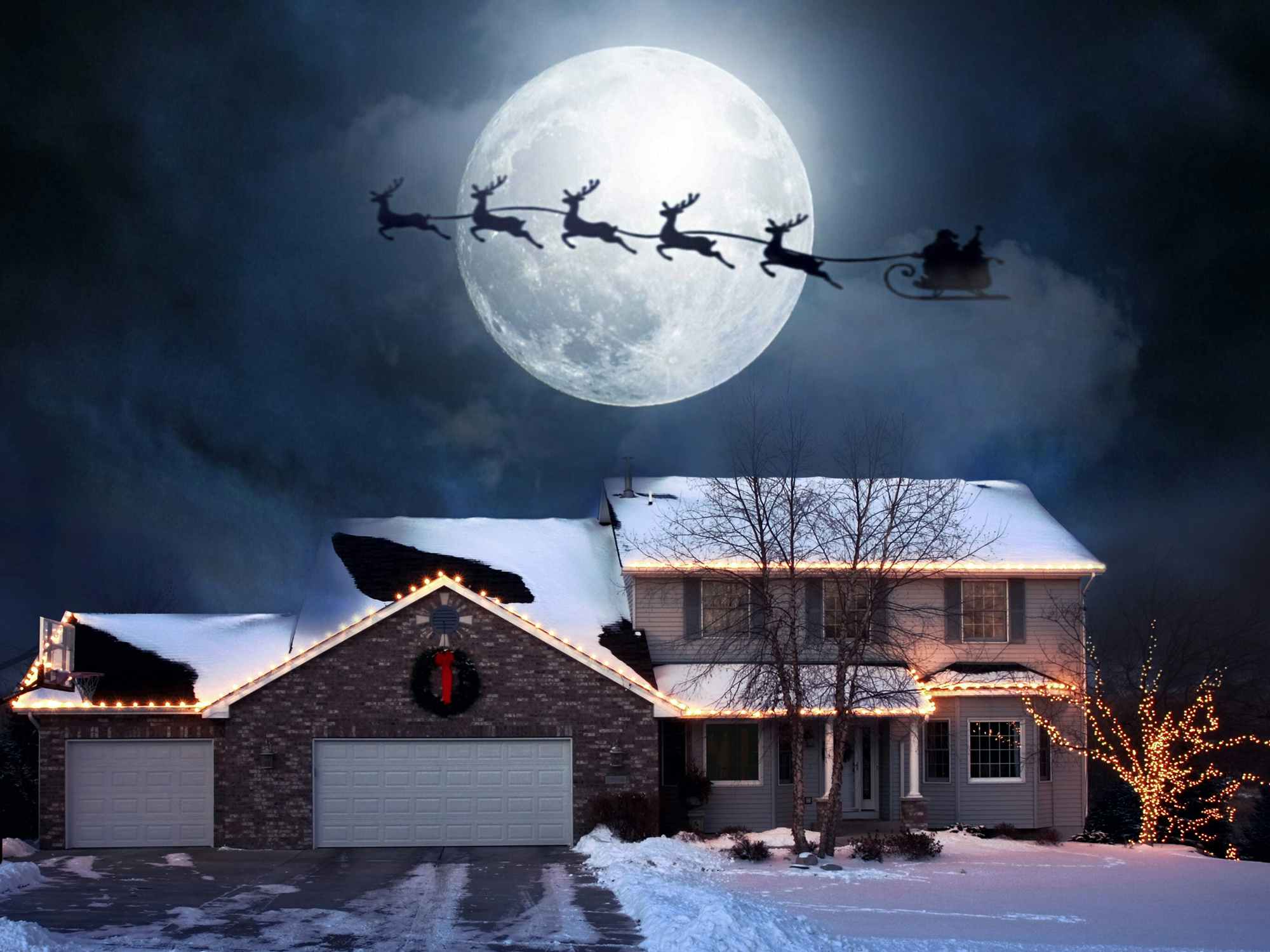 lightleap app santas sleigh in sky mockup